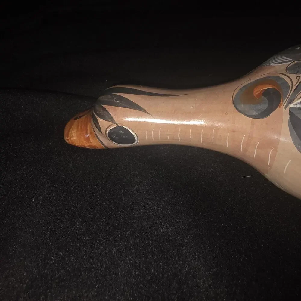 Vintage Southwestern Hand Painted Pottery Duck Sculpture